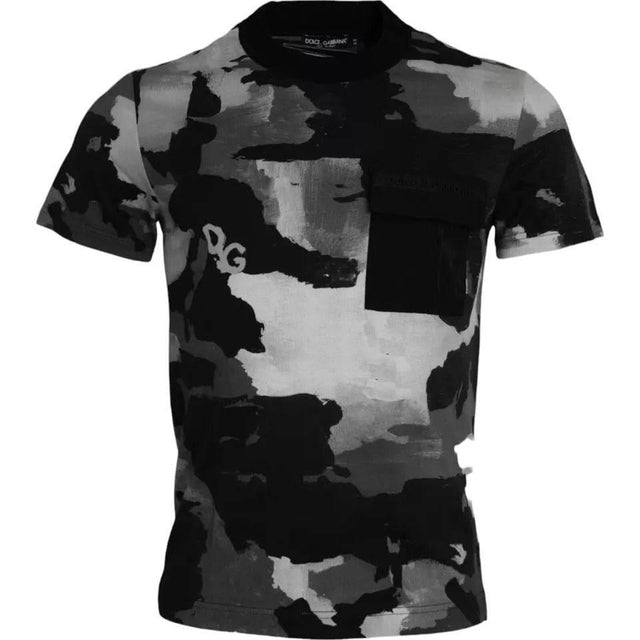 Dolce & Gabbana Multicolor Camouflage Cotton Crewneck T-shirt - Hilstor