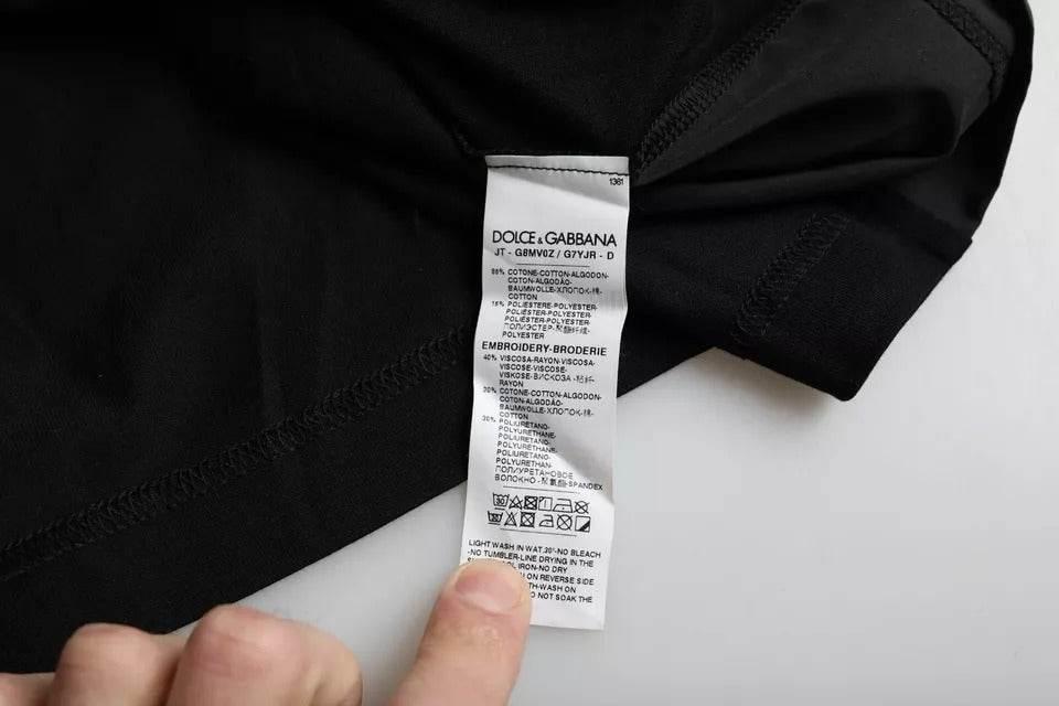 Dolce & Gabbana Black Cotton Pocket Short Sleeves Men T-shirt - Hilstor