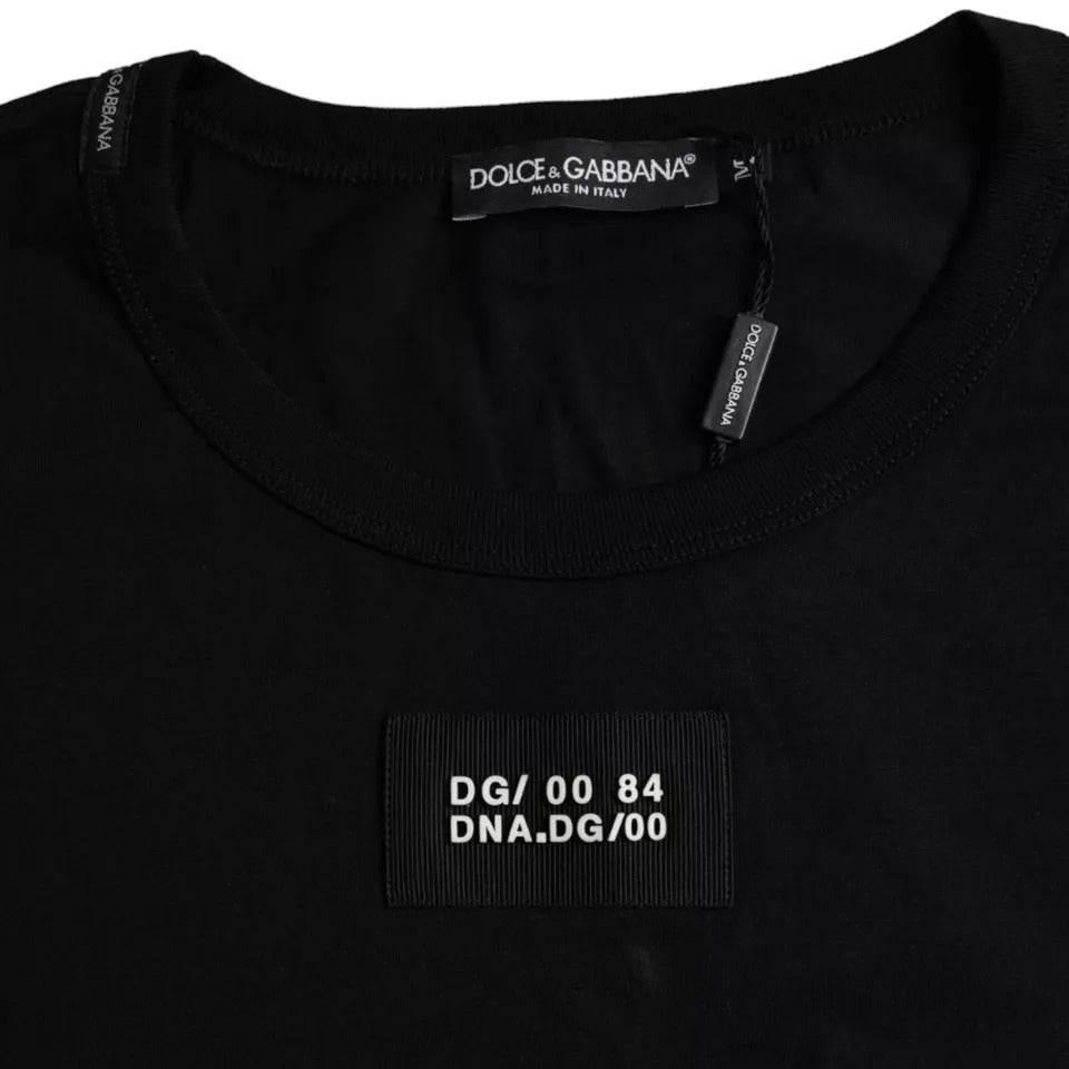 Dolce & Gabbana Black Cotton Pocket Short Sleeves Men T-shirt - Hilstor