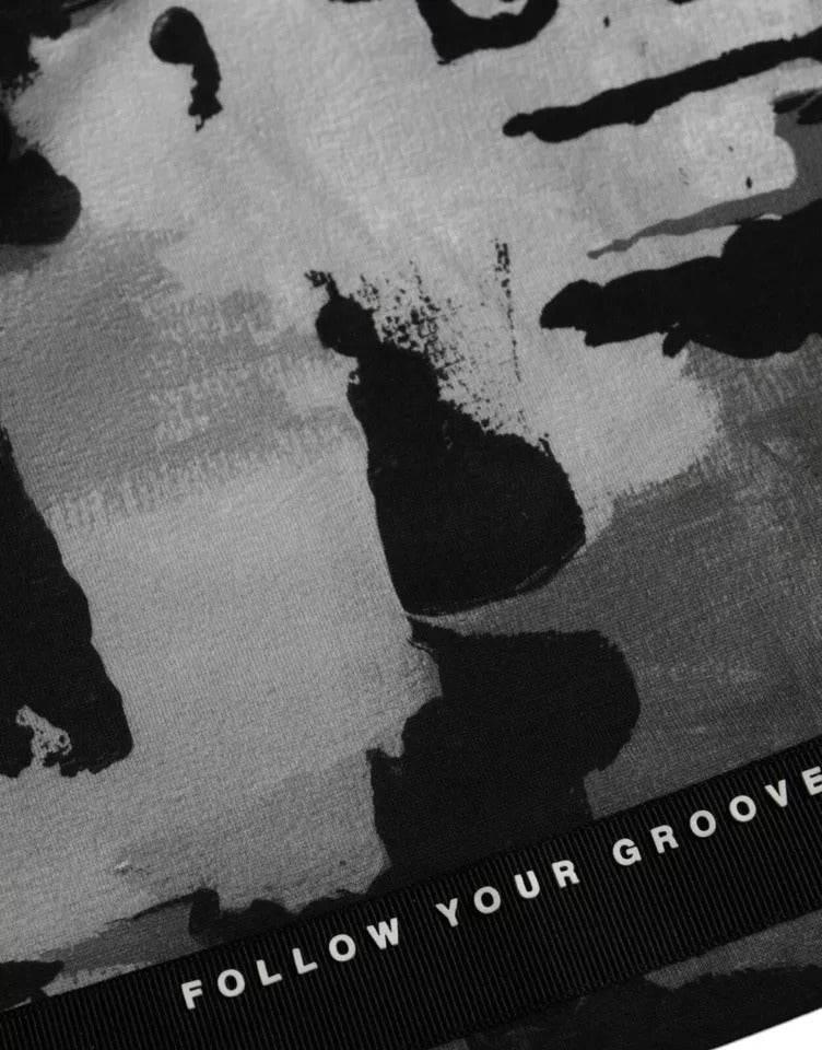 Dolce & Gabbana Black White Camouflage Round Neck T-shirt - Hilstor