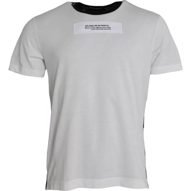 Dolce & Gabbana Black White Camouflage Round Neck T-shirt - Hilstor