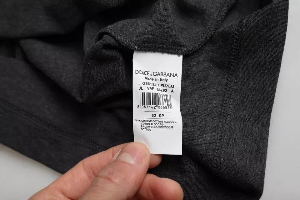 Dolce & Gabbana Black Cotton Crew Neck Short Sleeves T-shirt - Hilstor