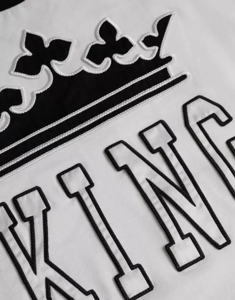 Dolce & Gabbana White Crown King Cotton Crew Neck Men T-shirt - Hilstor