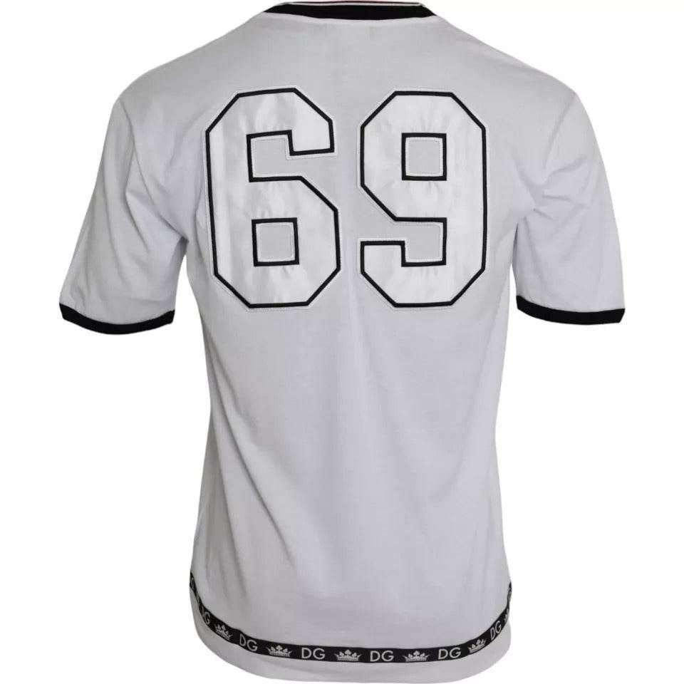 Dolce & Gabbana White Crown King Cotton Crew Neck Men T-shirt - Hilstor