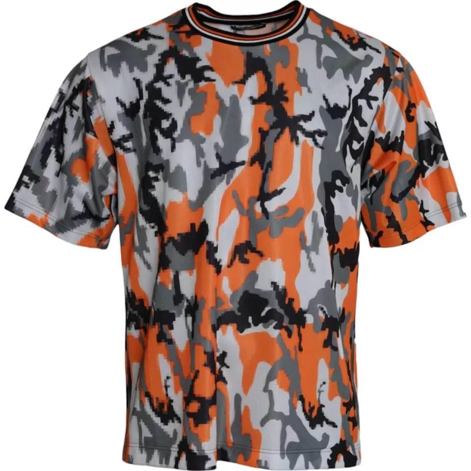 Dolce & Gabbana Multicolor Camouflage Cotton Crew Neck Men T-shirt - Hilstor
