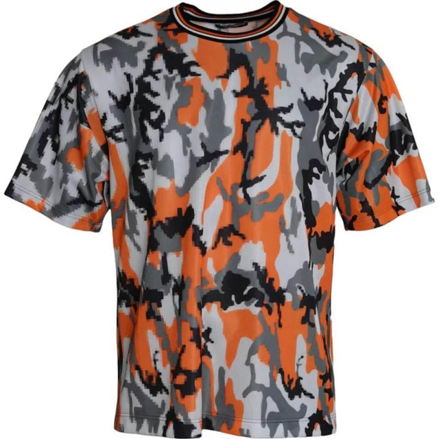 Dolce & Gabbana Multicolor Camouflage Cotton Crew Neck Men T-shirt - Hilstor