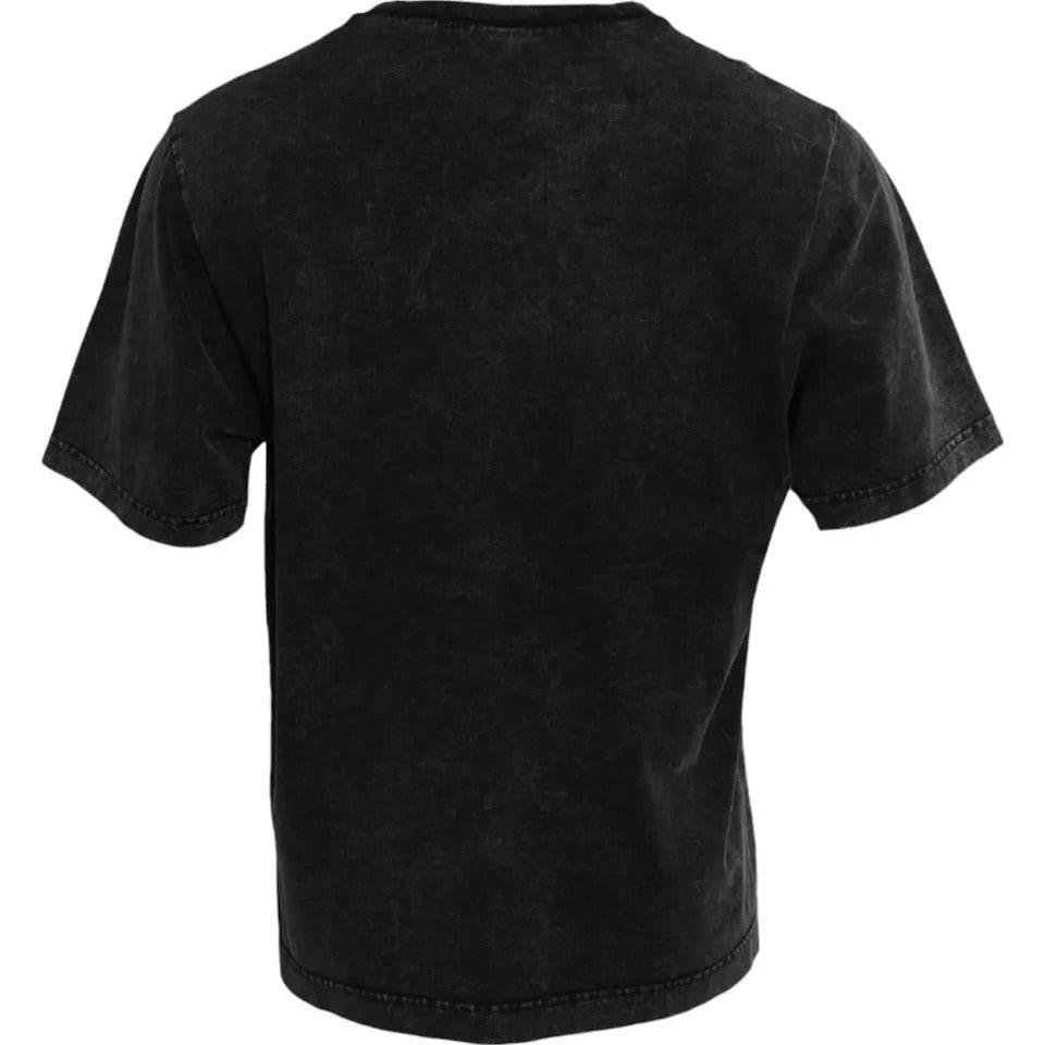 Dolce & Gabbana Black Logo Print Cotton Crewneck Men T-shirt - Hilstor