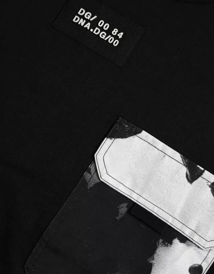 Dolce & Gabbana Black Cotton Pocket Short Sleeves Men T-shirt - Hilstor