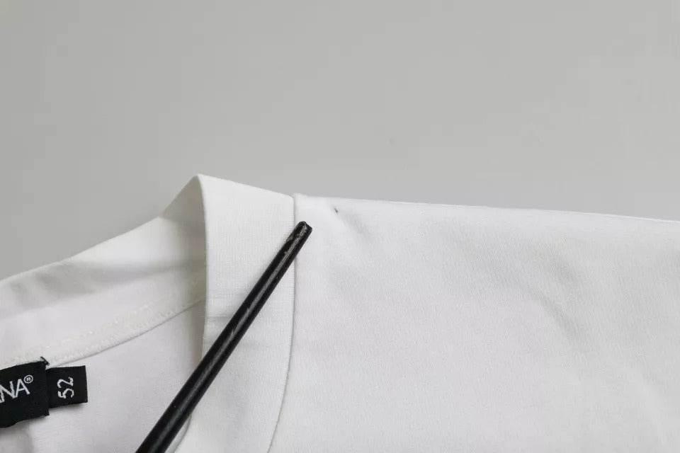 Dolce & Gabbana White Logo Round Neck Short Sleeves T-shirt - Hilstor