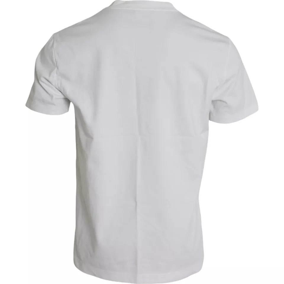 Dolce & Gabbana White Logo Round Neck Short Sleeves T-shirt - Hilstor