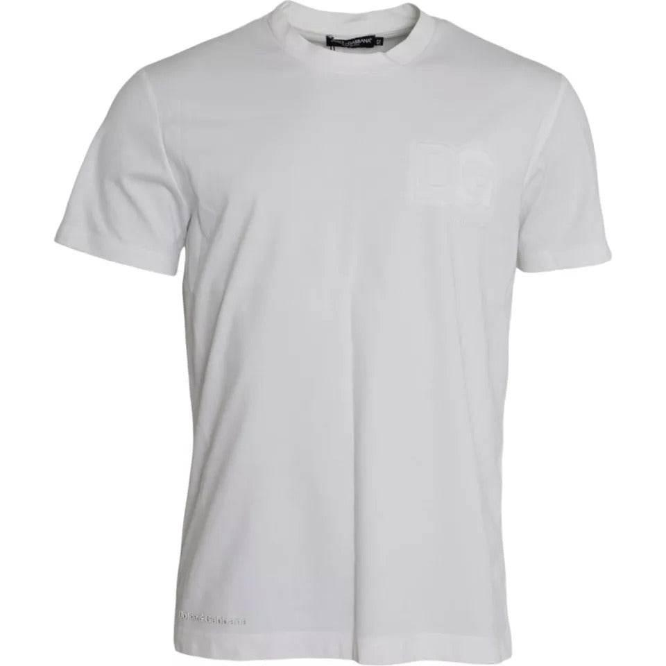 Dolce & Gabbana White Logo Round Neck Short Sleeves T-shirt - Hilstor