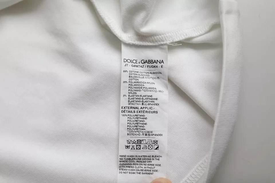 Dolce & Gabbana White Logo Round Neck Short Sleeves T-shirt - Hilstor