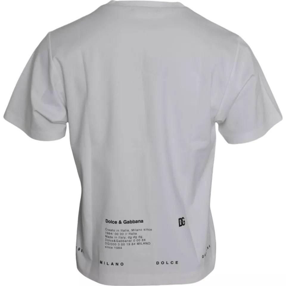 Dolce & Gabbana White Red Lips Print Cotton Men T-shirt - Hilstor