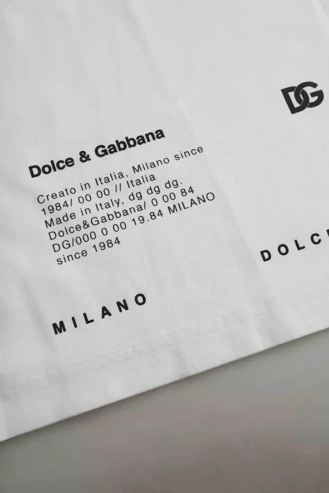 Dolce & Gabbana White Red Lips Print Cotton Men T-shirt - Hilstor