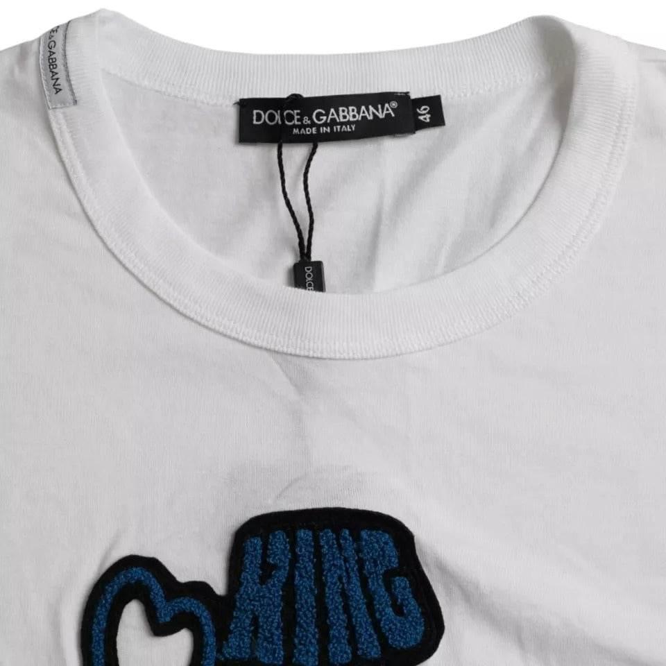 Dolce & Gabbana White King Of Love Round Neck Short Sleeves T-shirt - Hilstor