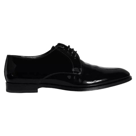 Dolce & Gabbana Black Calfskin Leather Derby Men Dress Shoes - Hilstor