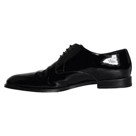 Dolce & Gabbana Black Calfskin Leather Derby Men Dress Shoes - Hilstor