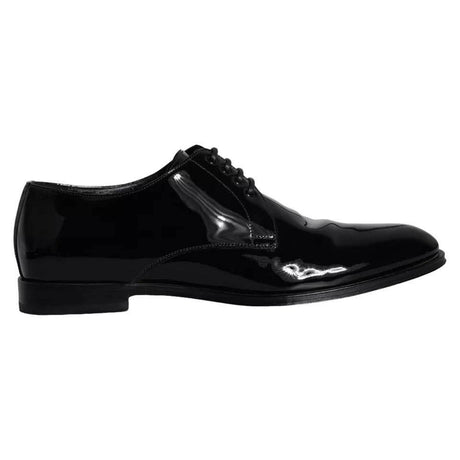 Dolce & Gabbana Black Calfskin Leather Derby Men Dress Shoes - Hilstor