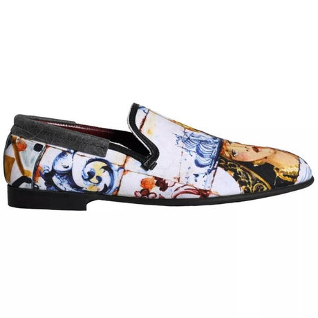 Dolce & Gabbana Multicolor Madonna Majolica Amalfi Men Loafers Shoes - Hilstor