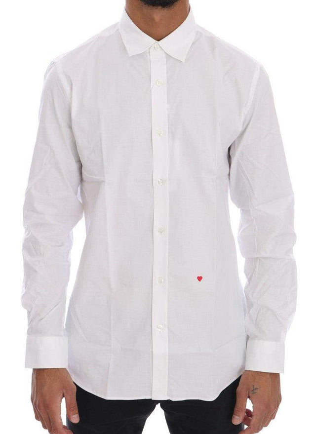 Moschino Elegant White Slim-Fit Cotton Shirt - Hilstor
