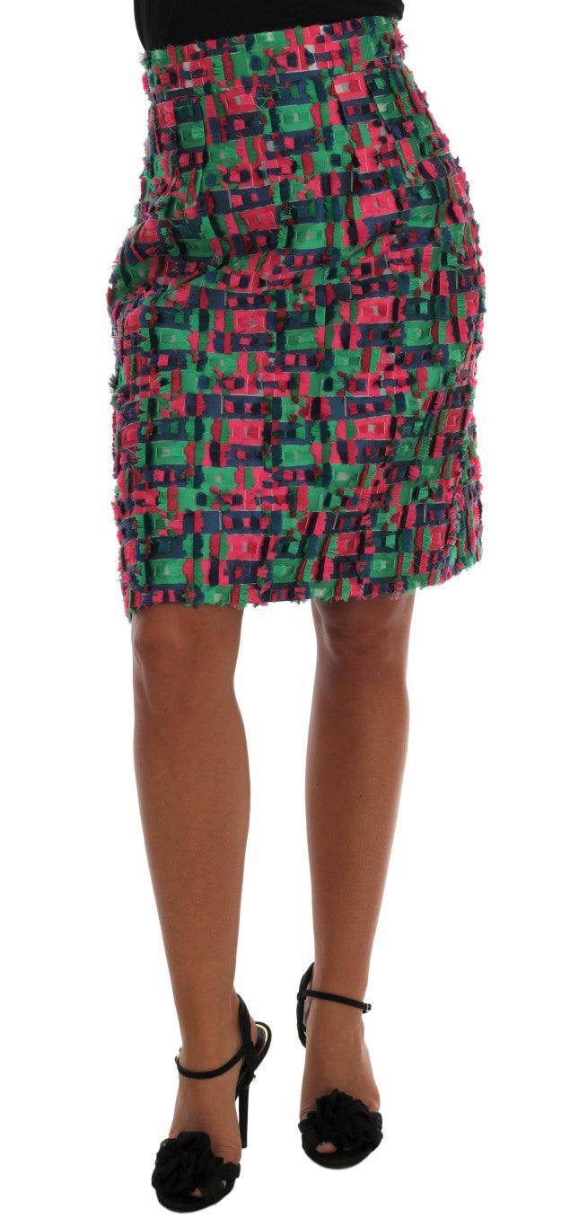 Dolce & Gabbana Elegant Jacquard High Waist Pencil Skirt - Hilstor
