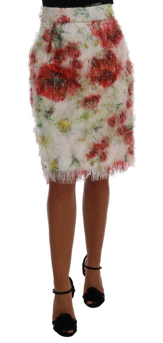 Dolce & Gabbana Elegant Floral High-Waist Pencil Skirt - Hilstor