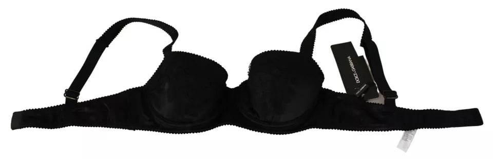 Dolce & Gabbana Black Silk Lace Balconcino Bra Underwear - Hilstor