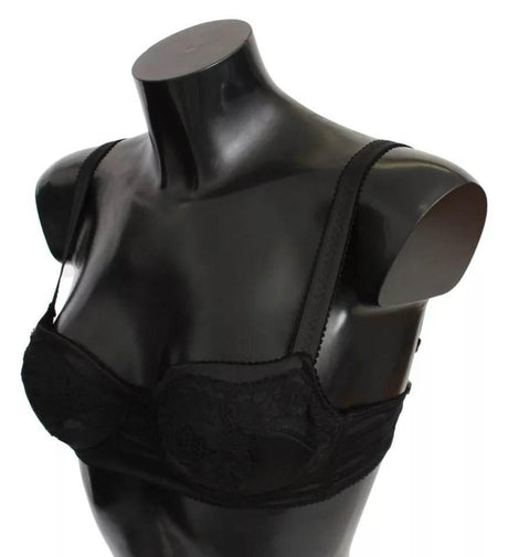Dolce & Gabbana Black Silk Lace Balconcino Bra Underwear - Hilstor