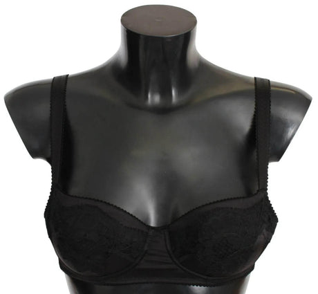 Dolce & Gabbana Black Silk Lace Balconcino Bra Underwear - Hilstor