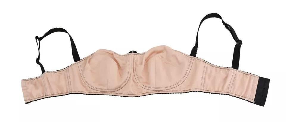 Dolce & Gabbana Black Straps Pink Balconcino Bra - Hilstor
