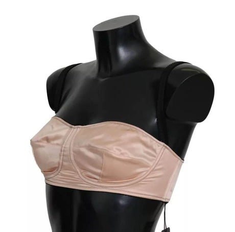 Dolce & Gabbana Black Straps Pink Balconcino Bra - Hilstor