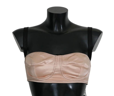 Dolce & Gabbana Black Straps Pink Balconcino Bra - Hilstor