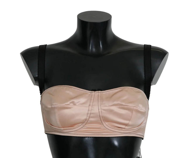 Dolce & Gabbana Black Straps Pink Balconcino Bra - Hilstor