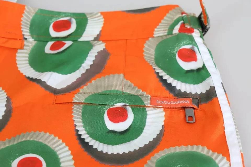 Dolce & Gabbana Orange Cupcake Beachwear Shorts Swimwear - Hilstor