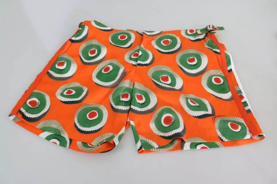 Dolce & Gabbana Orange Cupcake Beachwear Shorts Swimwear - Hilstor
