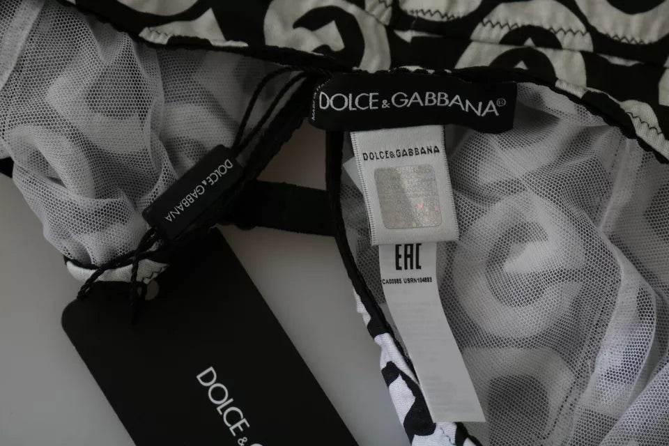Dolce & Gabbana Black DG Mania Print Sleeveless Swimwear - Hilstor