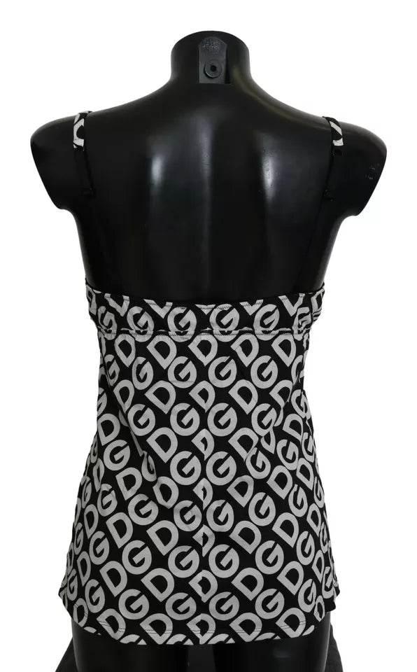 Dolce & Gabbana Black DG Mania Print Sleeveless Swimwear - Hilstor