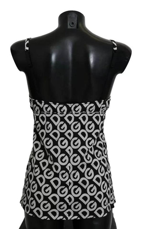 Dolce & Gabbana Black DG Mania Print Sleeveless Swimwear - Hilstor