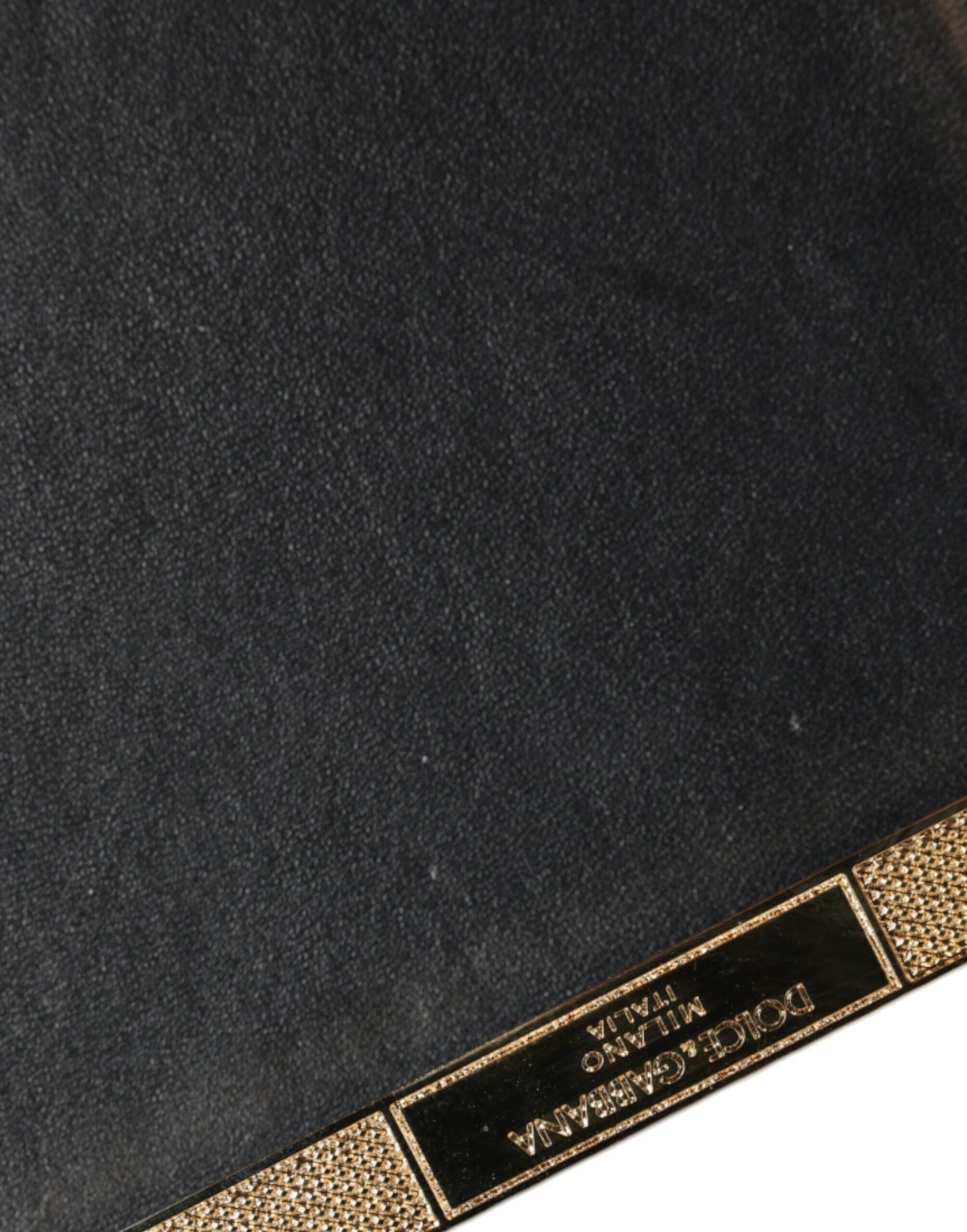 Dolce & Gabbana Gold Crystal Bifold Clutch Evening Party Women Purse Bag - Hilstor