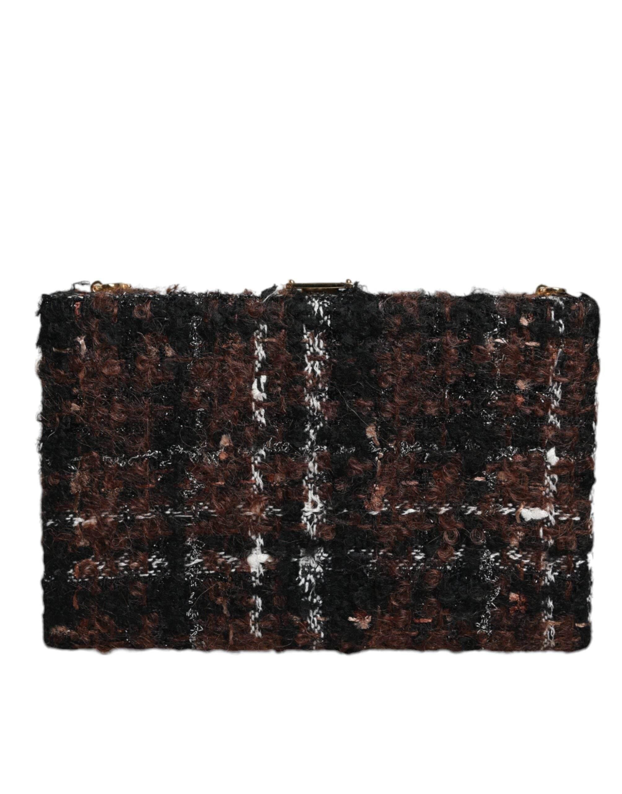 Dolce & Gabbana Multicolor Tweed Floral Clutch Evening Party Purse CrossBody Bag - Hilstor