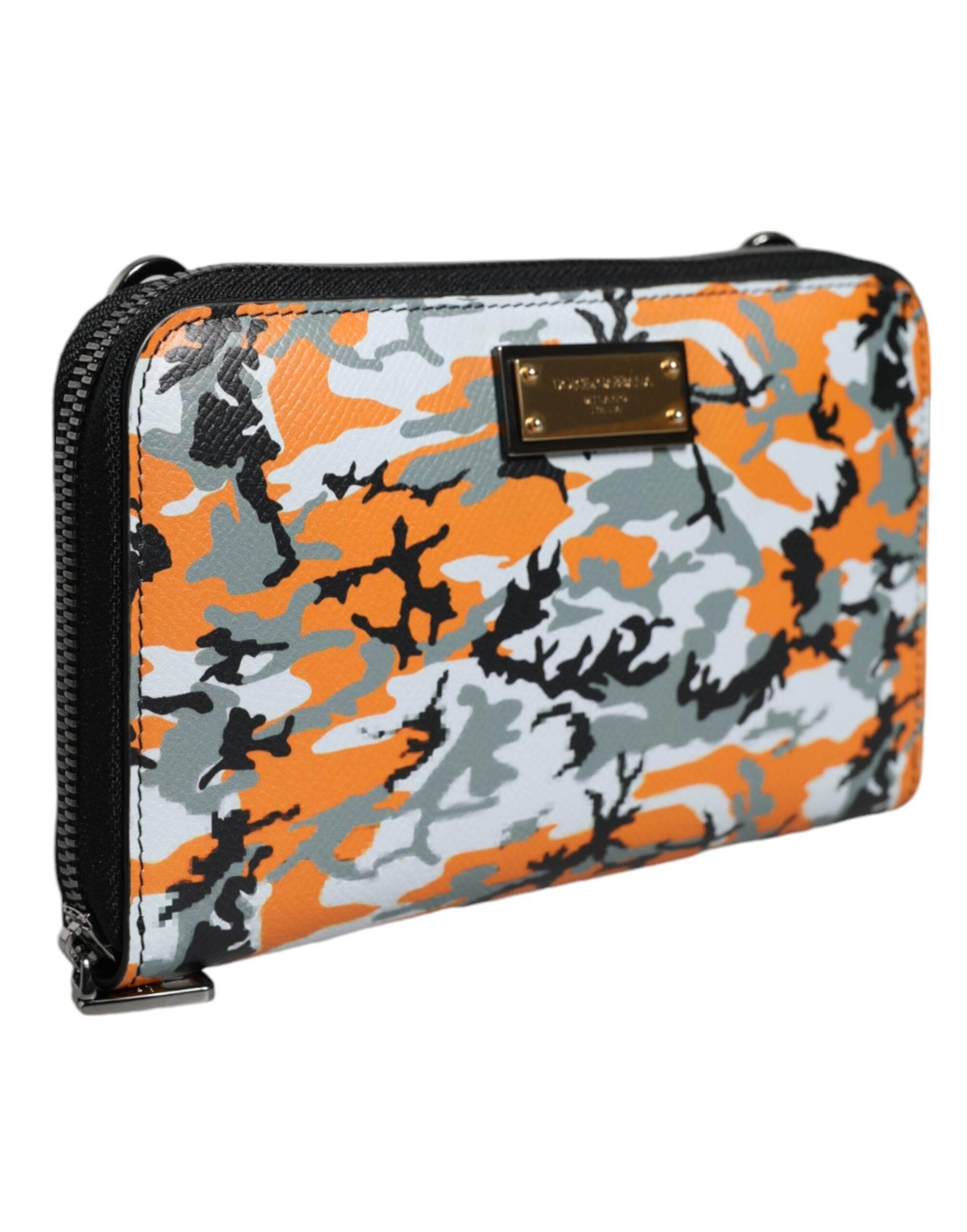 Dolce & Gabbana Multicolor Camouflage Leather Purse Cross Body Bag - Hilstor