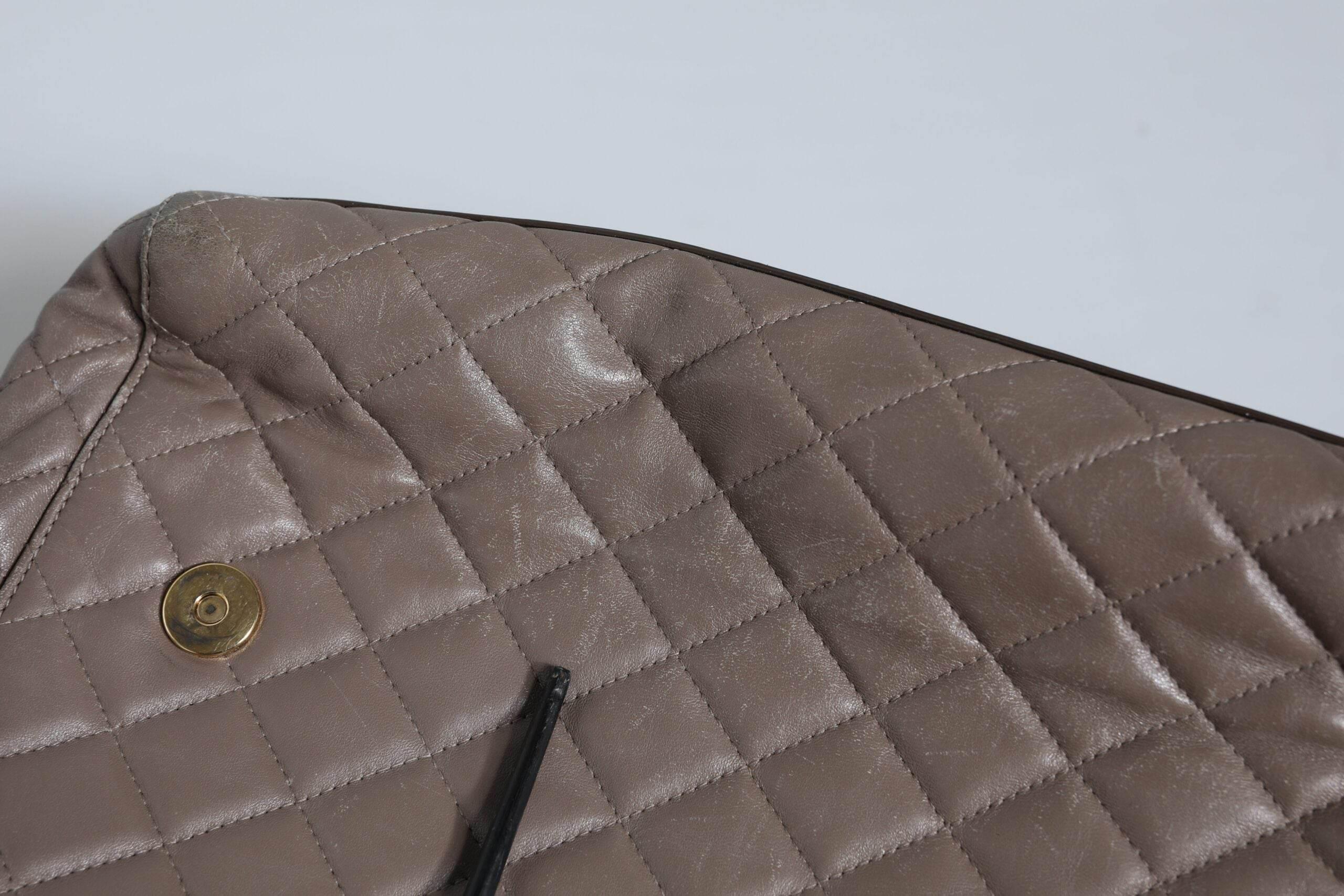 Dolce & Gabbana Brown Quilted Leather Shoulder Purse Satchel Bag - Hilstor