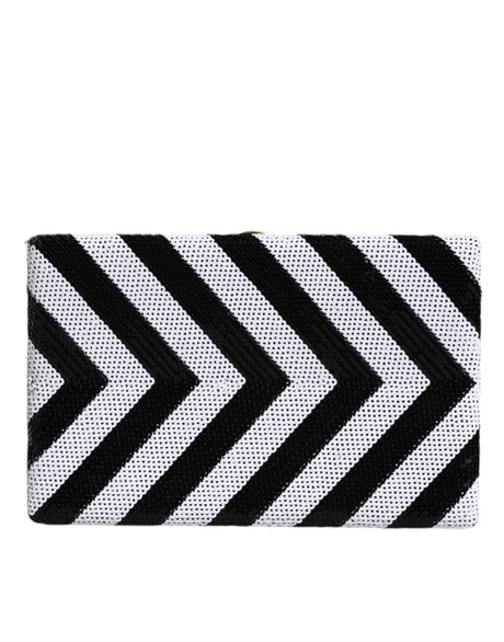 Dolce & Gabbana Black White Gold Frame Clutch Evening Party Purse Bag - Hilstor
