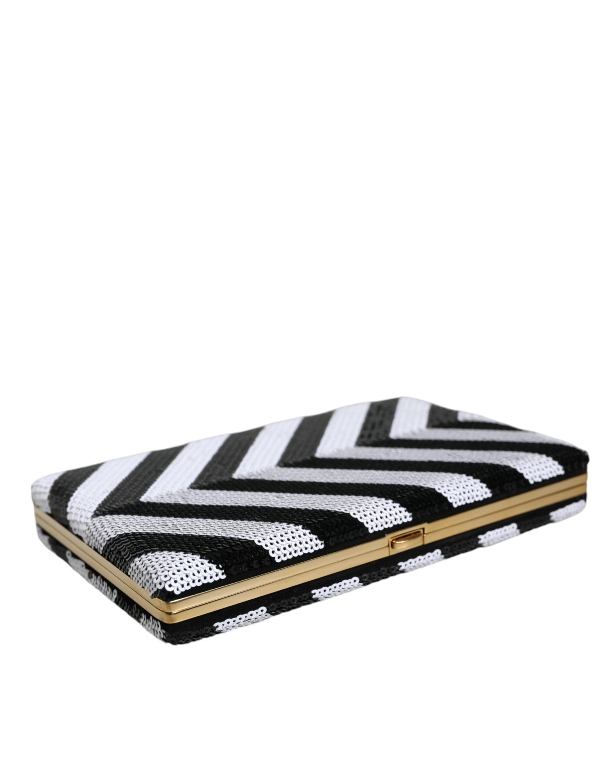 Dolce &amp; Gabbana sort hvidguld ramme clutch aftenfest pung taske