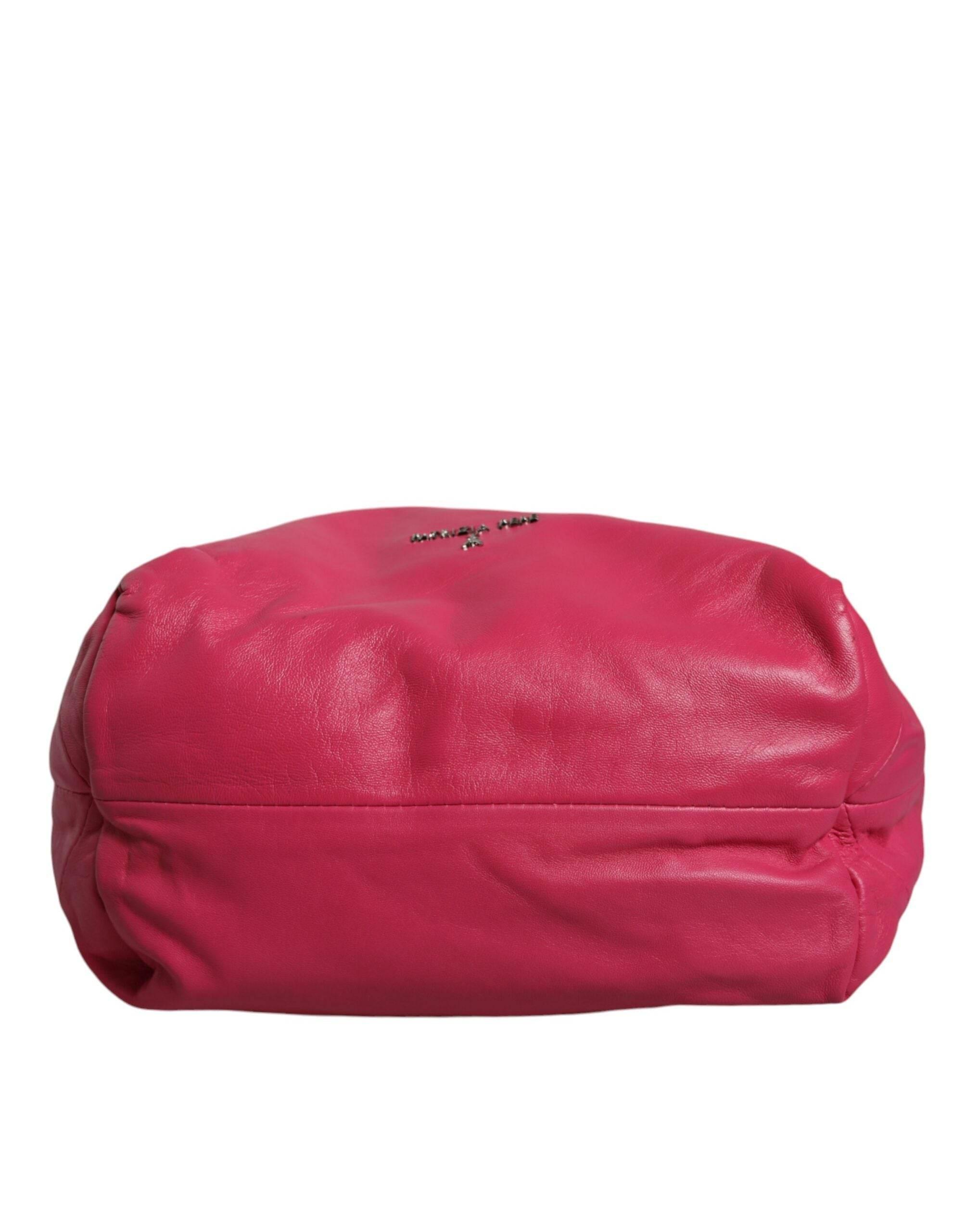 Patrizia Pepe Fuchsia Pink Leather Shoulder Purse Tote Bag - Hilstor