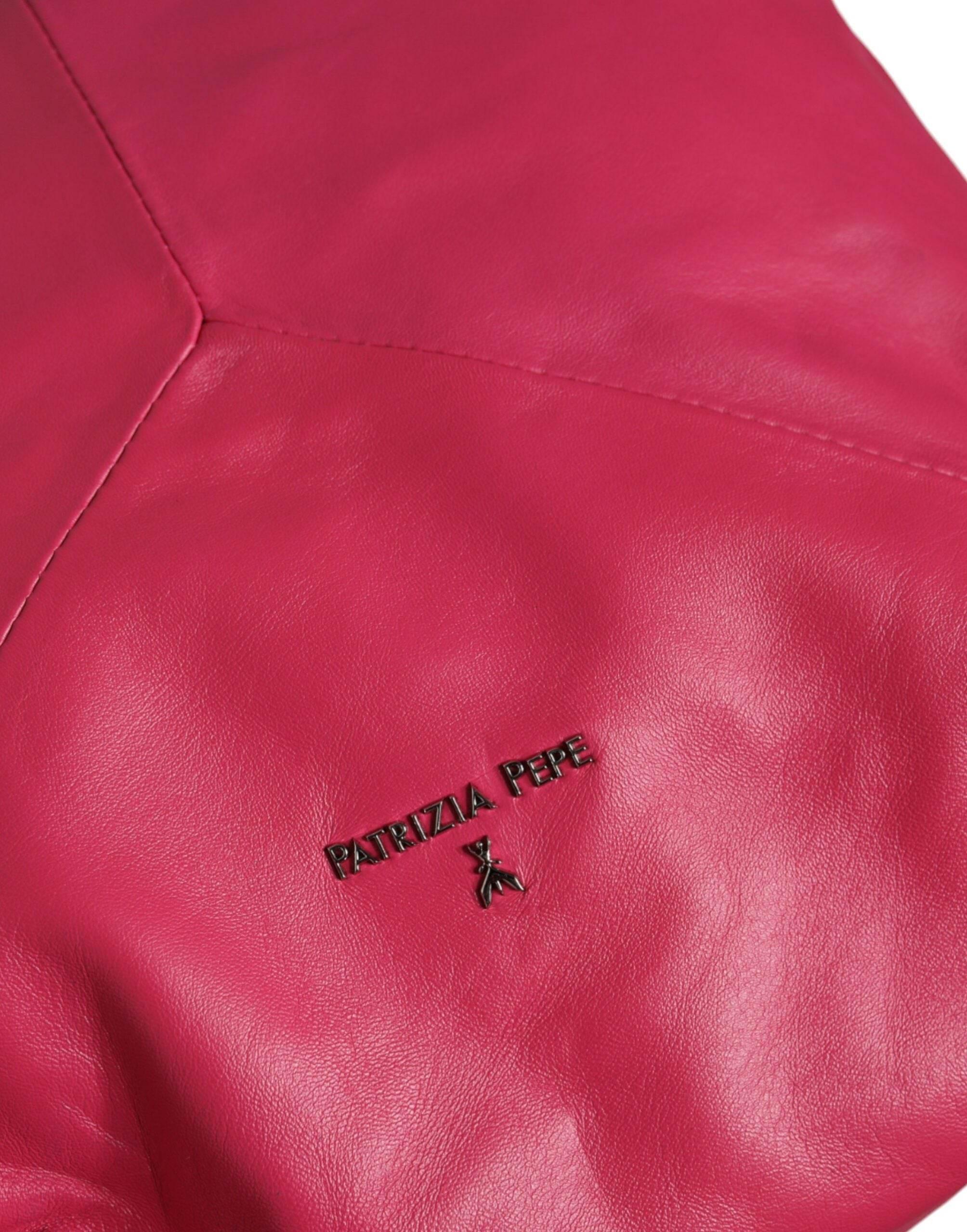 Patrizia Pepe Fuchsia Pink Leather Shoulder Purse Tote Bag - Hilstor