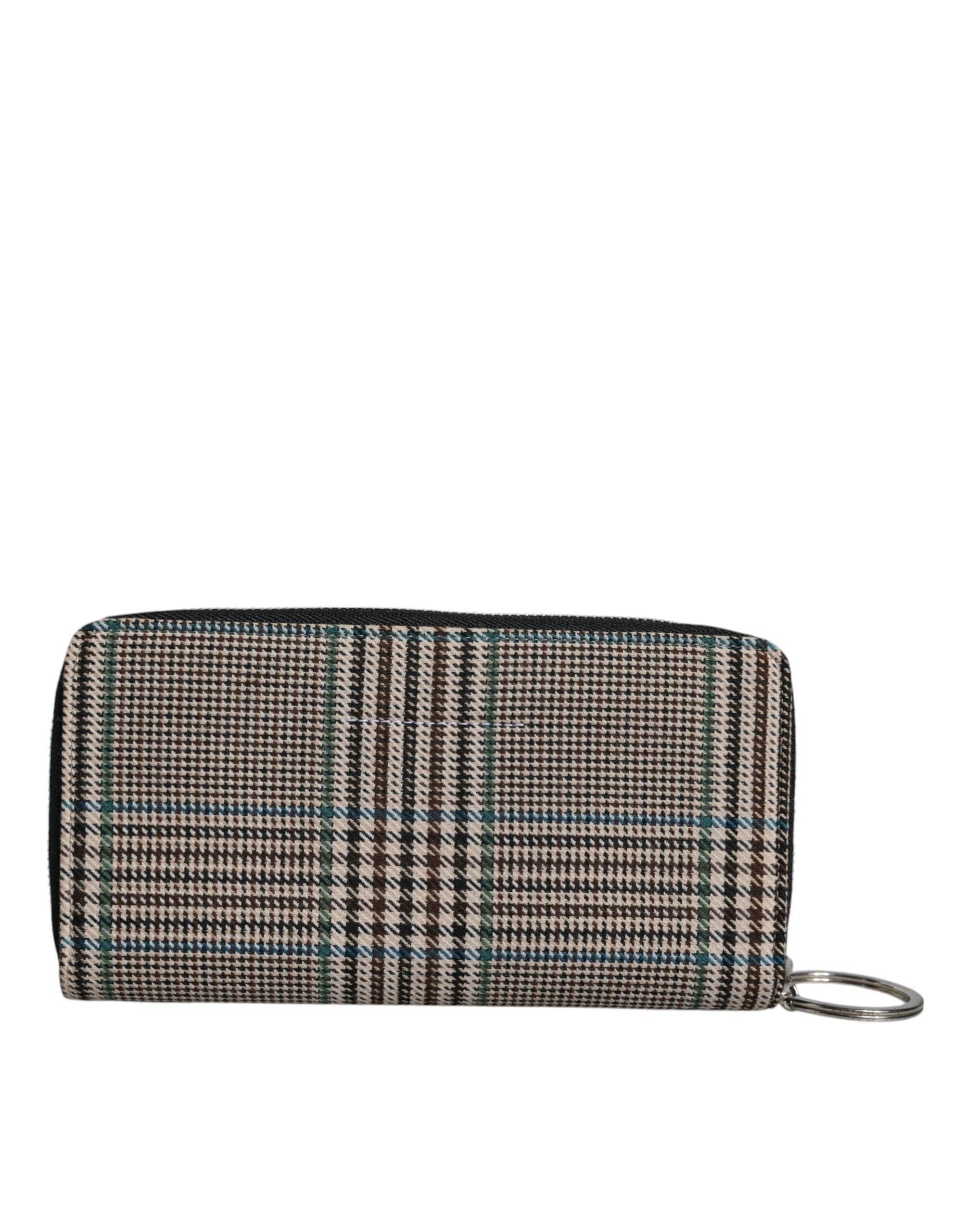 MM6 Maison Margiela Multicolor Houndstooth Continental Zip Around Clutch Wallet - Hilstor