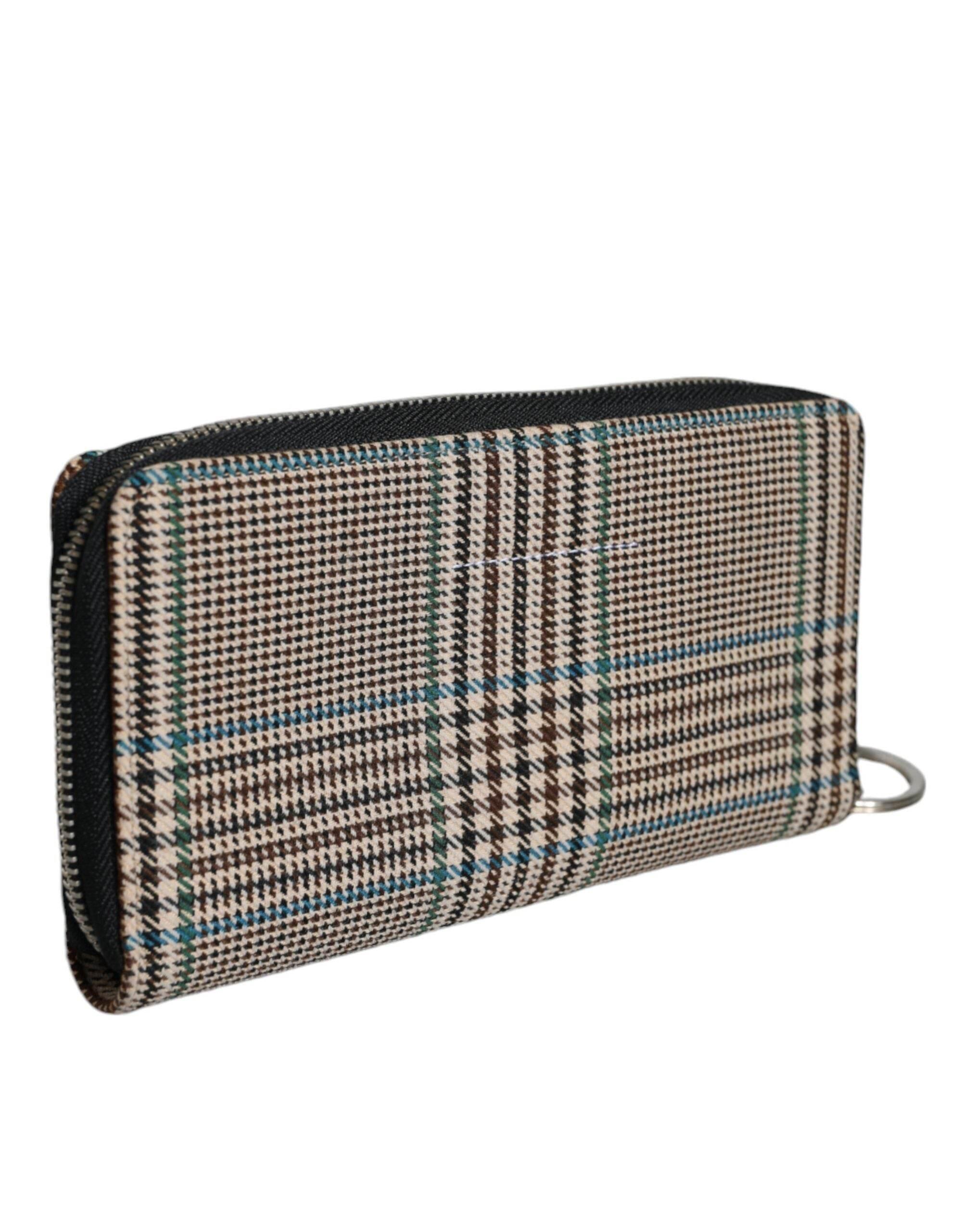 MM6 Maison Margiela Multicolor Houndstooth Continental Zip Around Clutch Wallet - Hilstor