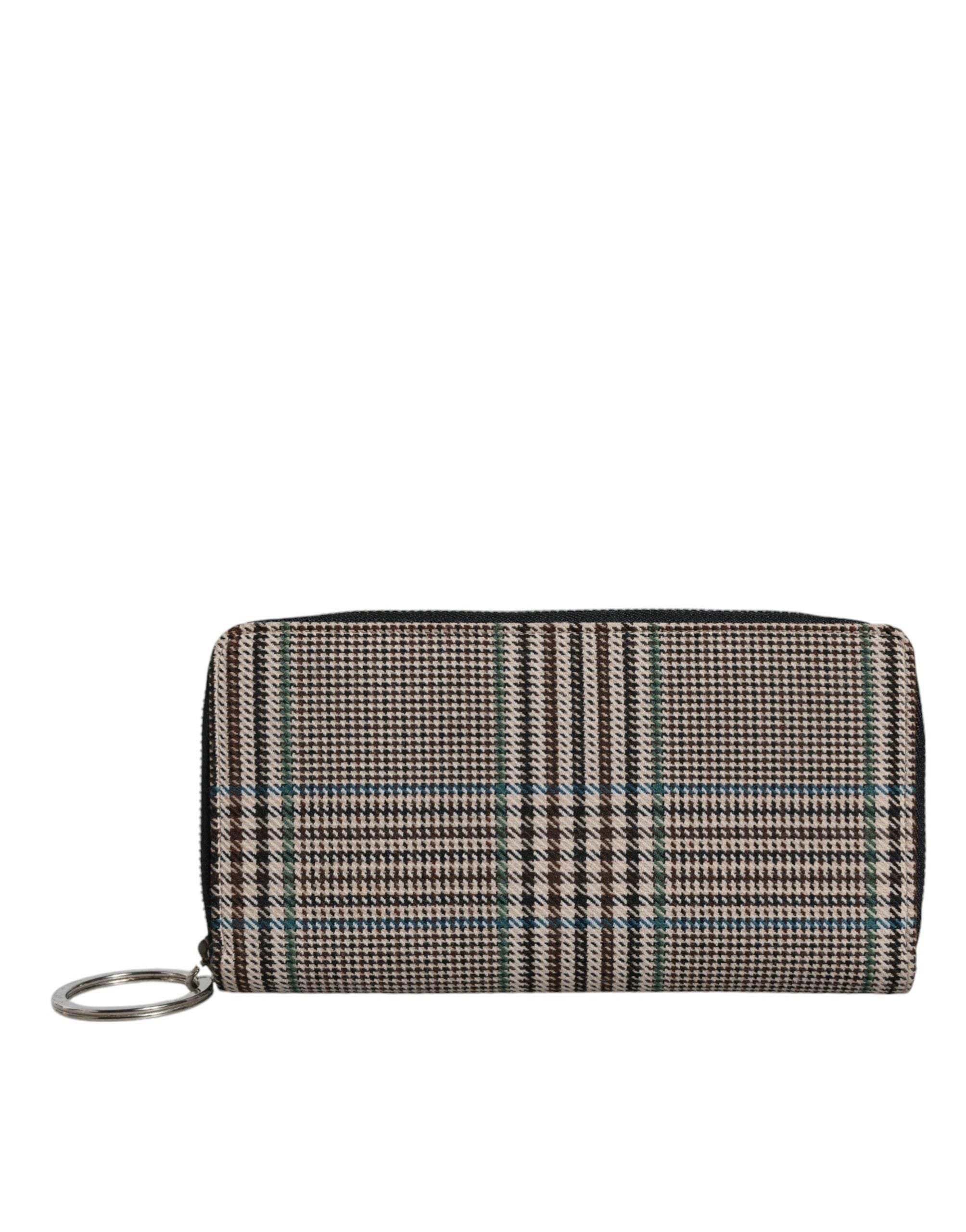 MM6 Maison Margiela Multicolor Houndstooth Continental Zip Around Clutch Wallet - Hilstor