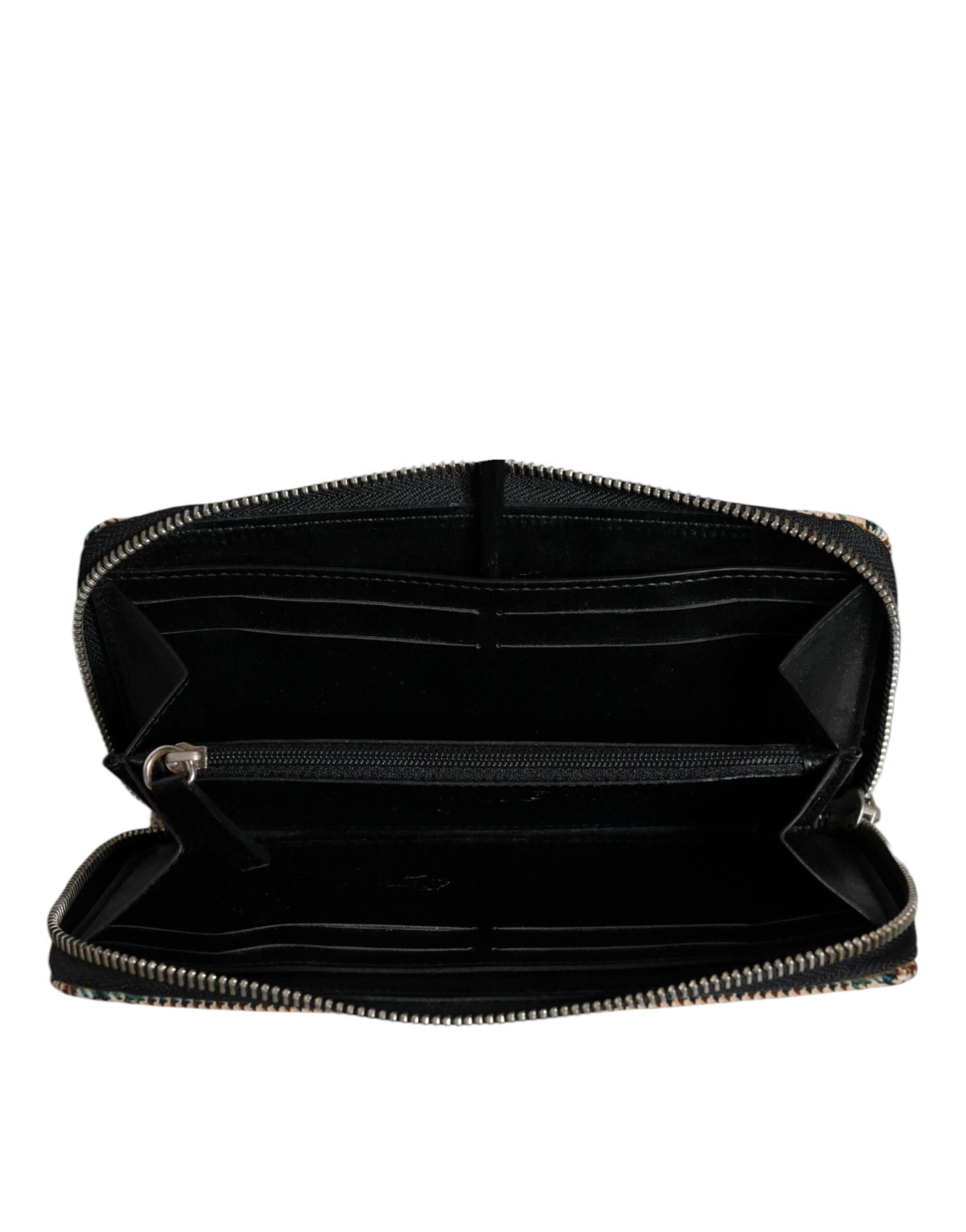 MM6 Maison Margiela Multicolor Houndstooth Continental Zip Around Clutch Wallet - Hilstor
